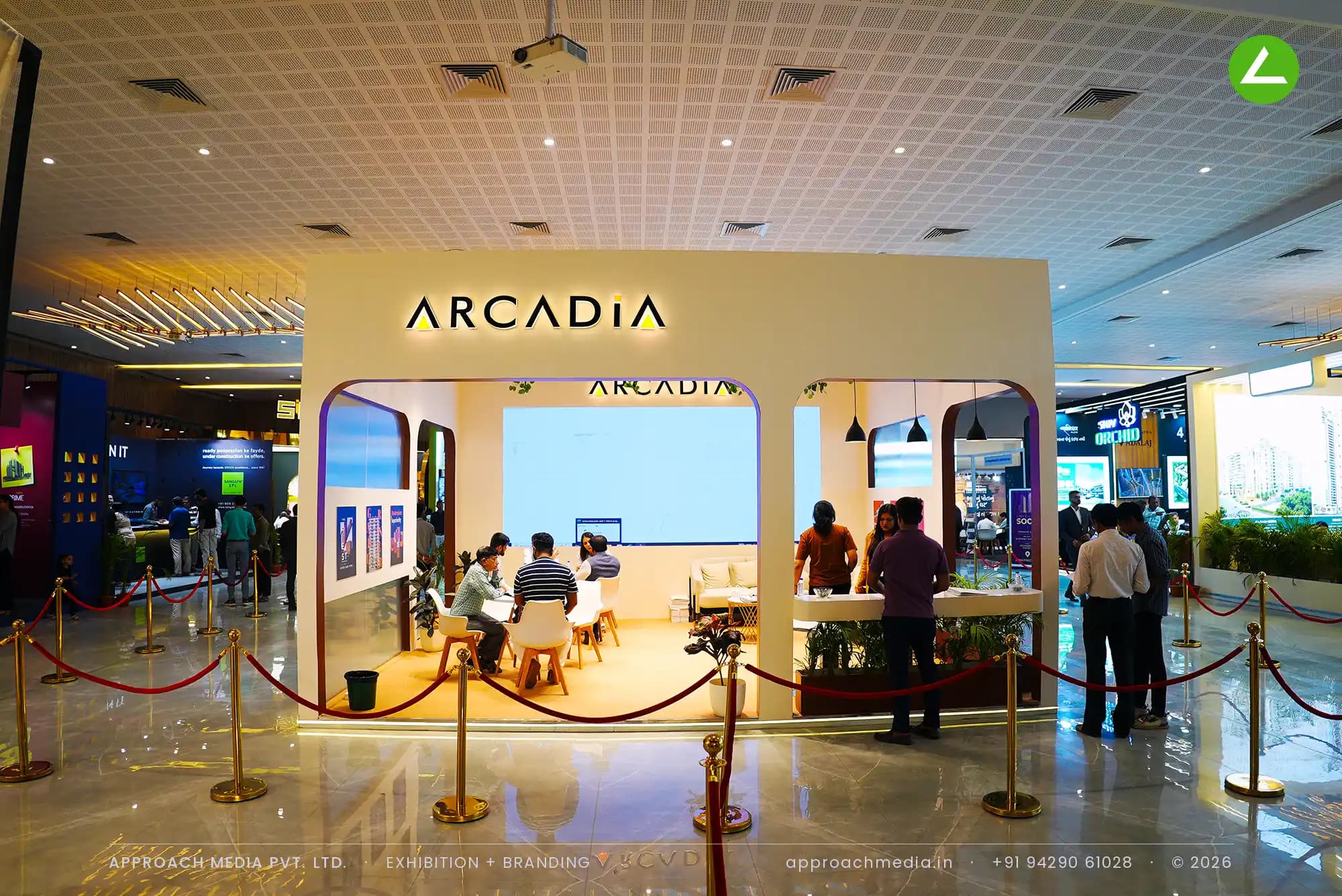 Arcadia — Ahmedabad Mirror Property Expo — exhibition stall by Approach Media