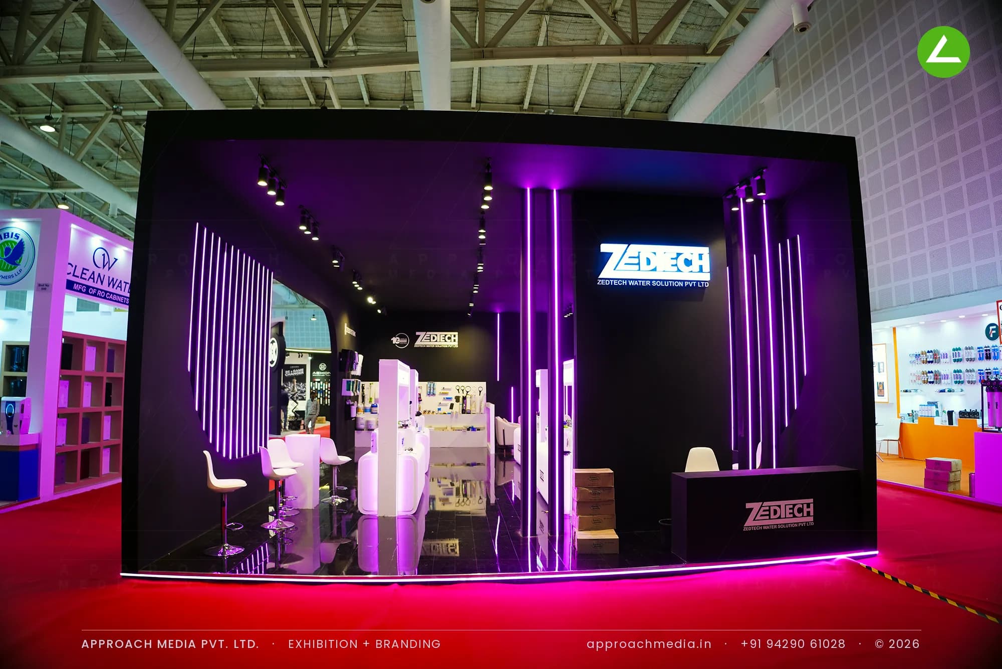 ZEDTech — Waptag Water Expo — exhibition stall by Approach Media