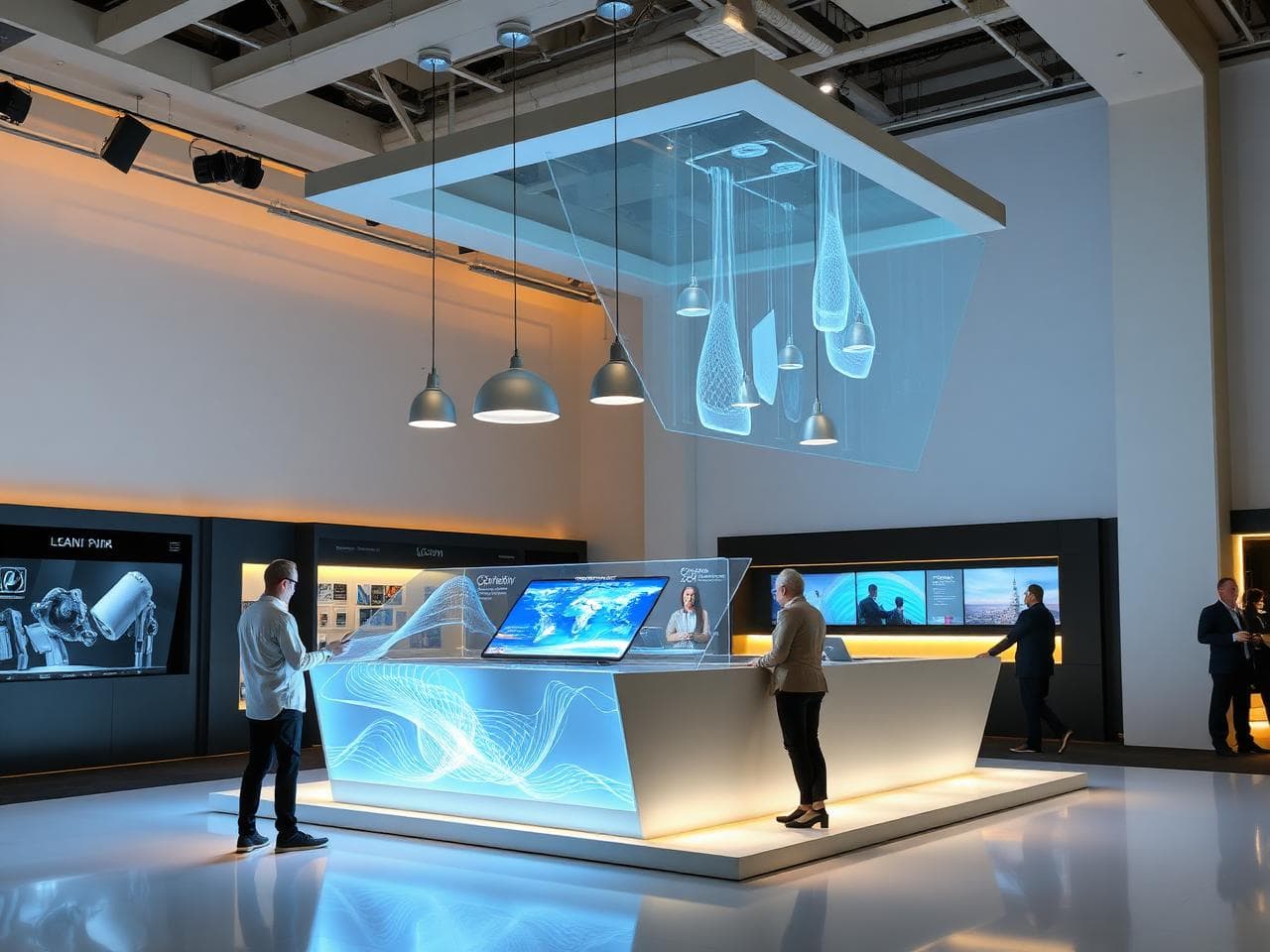 Interactive hologram product island