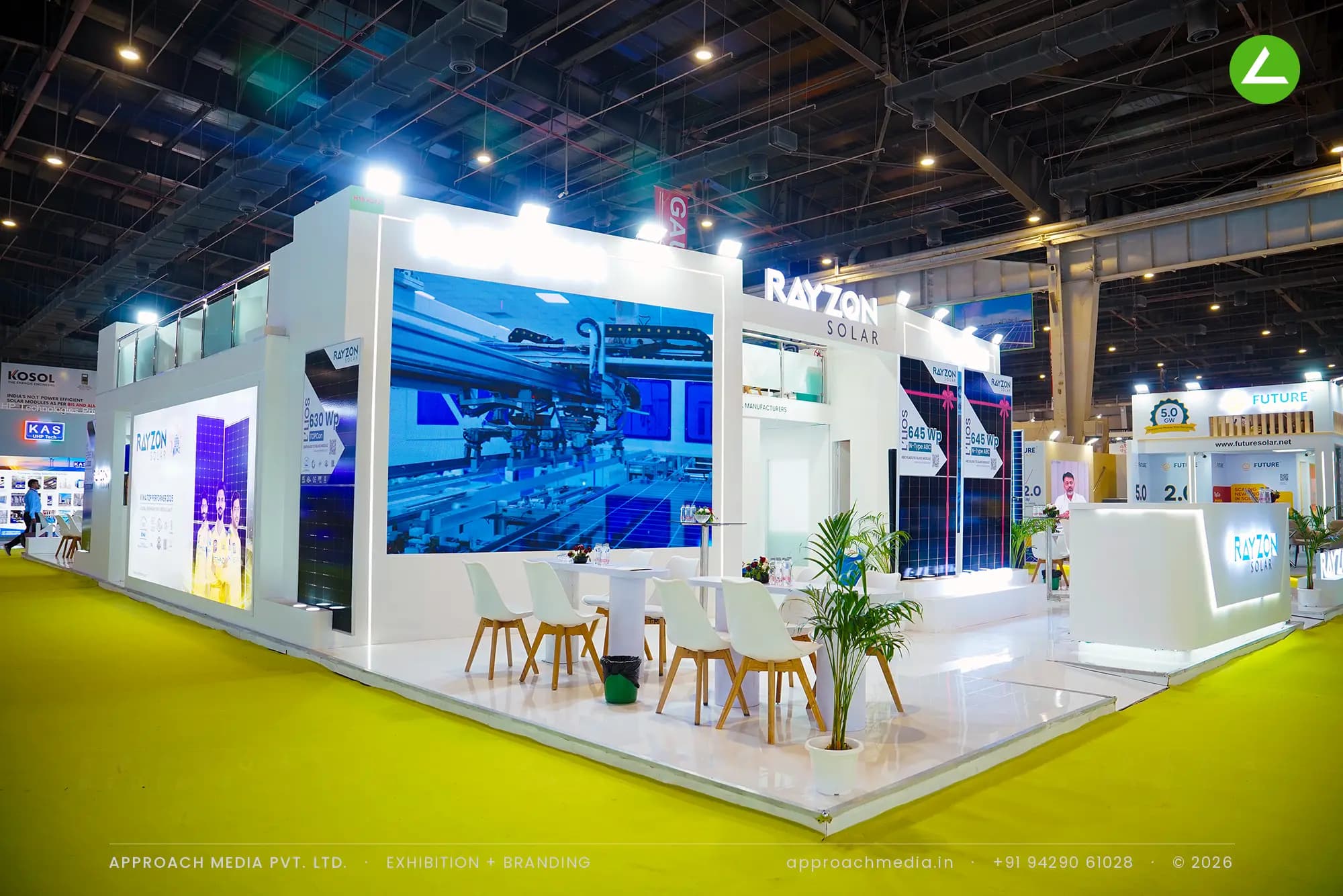 Double-decker exhibition stand with full LED walls